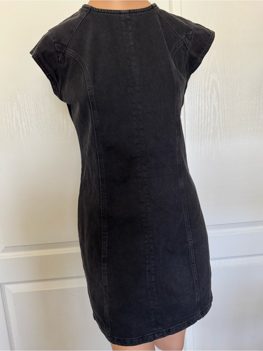 ZARA The Hana Mini Signature Denim Black Dress Size Small